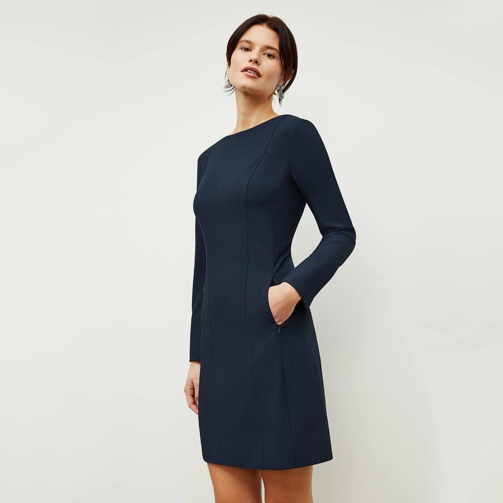 M.M.LaFleur Novara‎ WonderTex Sheath Dress Midnight Navy Size 4